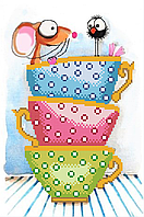 Мишка в 2 чашках. Схема для вишивки