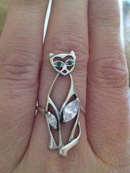 Срібне кільце Кіт