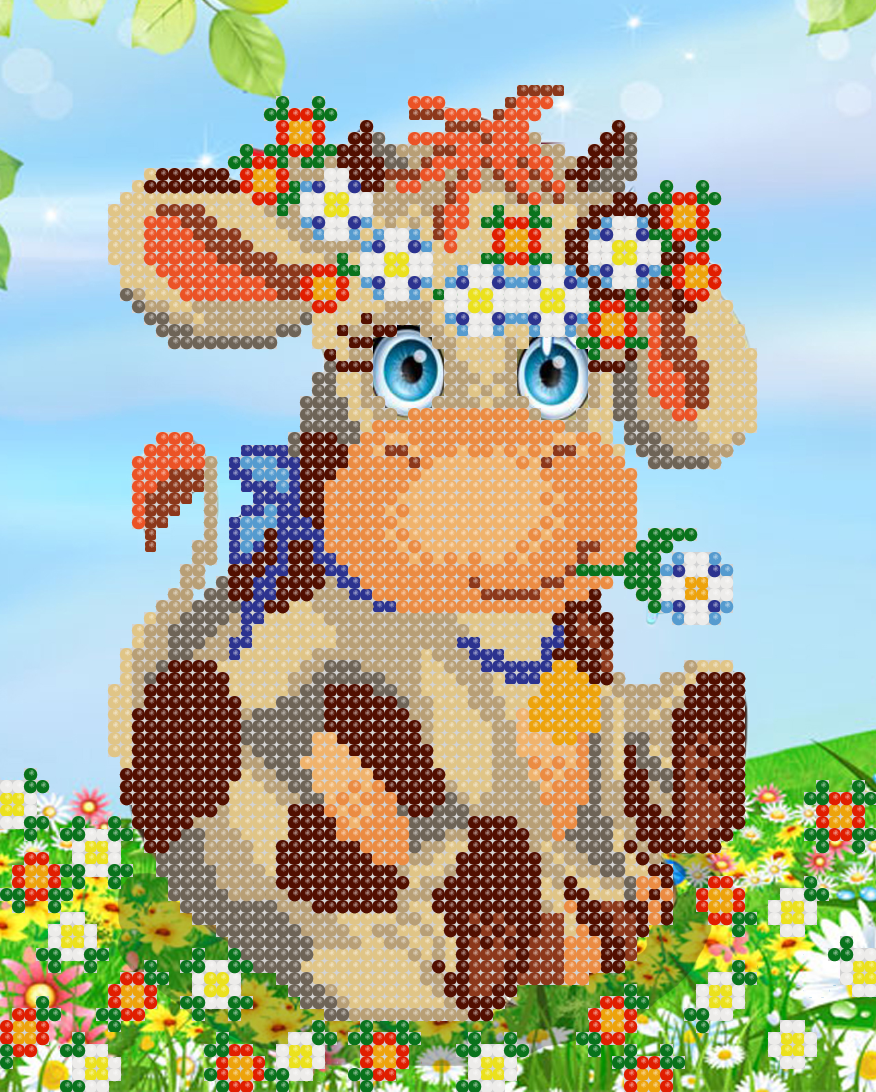 Схема для вишивки бісером А5 Корова Мілка, фото 1