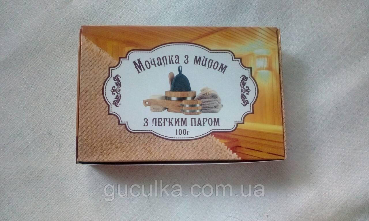 Мочалка губка лляна з натуральним милом "З Легким Паром" 100 г, фото 1