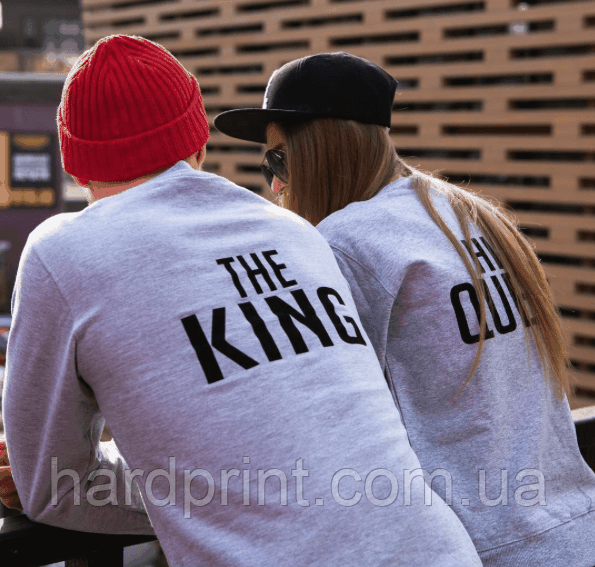 Парні свитшоты. Жіночий та чоловічий світшот. Реглан. King and Queen. Король і королева