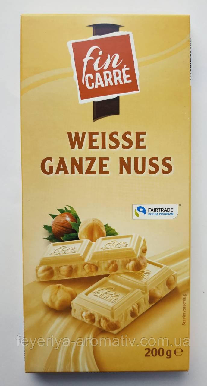 Шоколад білий з фундуком Fin Carre Weisse ganze nuss 200g Німеччина