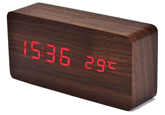 Годинники дерево VST 862 підсвічування Wooden Red, фото 1