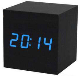 Електронні цифрові настільні годинники дерево VST 1293 підсвічування Blue, фото 1