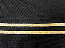 Гумка манжетна подвійна з перегином 16 см (чорний з 2 - ма люрексовыми смугами золото) (арт. 4011), фото 2