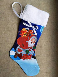 ЧХ-11. Пошитий новорічний чобіток з хутром, під вишивку