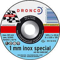 Диск відрізний по неірж.125x1.0х22.2 Dronco