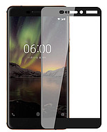 Защитное стекло для Nokia 6.1 (0.3 мм, 3D, с олеофобным покрытием) цвет черный