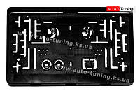 UNLAKS - Рамка под номера американского типа, джип, седан, 31 × 16.5 (cm), Black, RB-0003