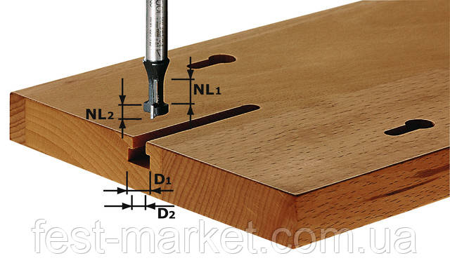 Фреза для вибірки Т-подібних пазів HW з хвостовиком 8 мм HW S8 D10,5/NL13 Festool 491035