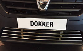 Решітка в бампер (нерж) - Dacia Dokker 2013+ рр.