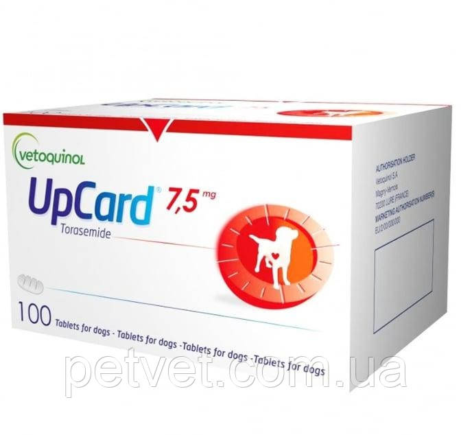 Апкард (Upcard) диуретик для собак, 7.5 мг 10 таб. (Торасемид) - фото 1 - id-p817521742