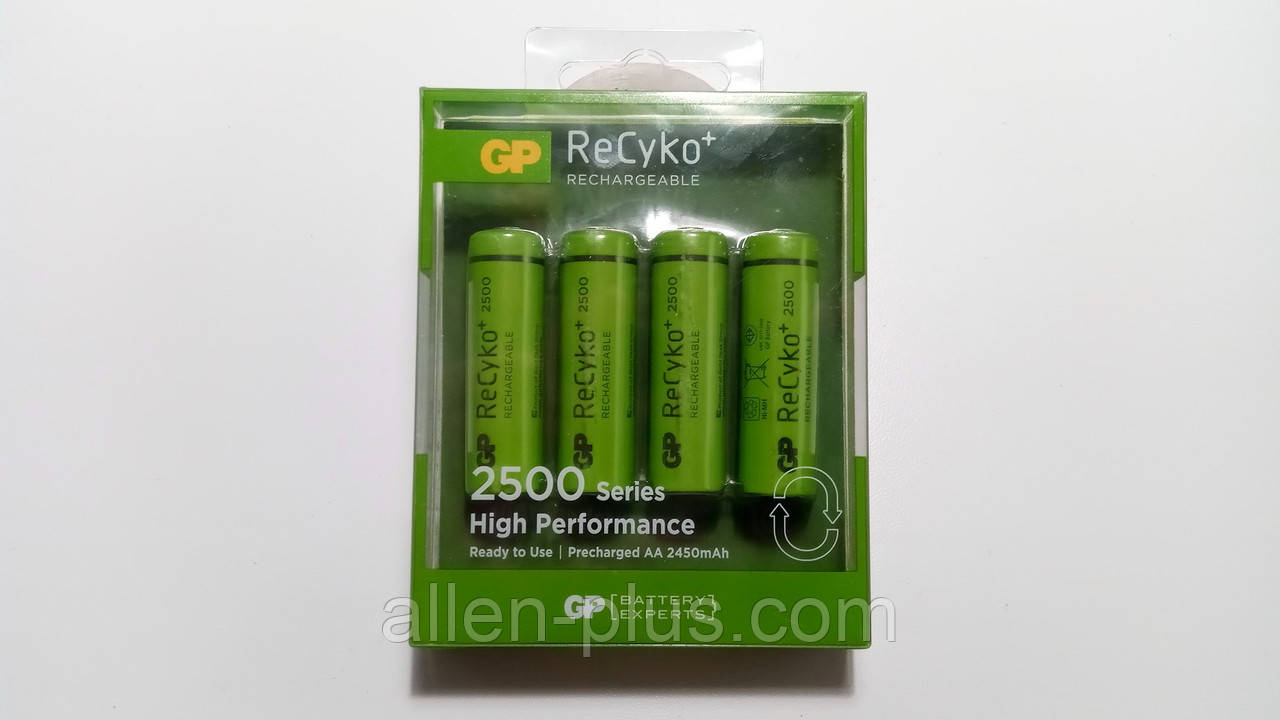 Комплект акумуляторів 4 шт GP ReCyko+ АA 1.2V 2500mAh Ni-MH