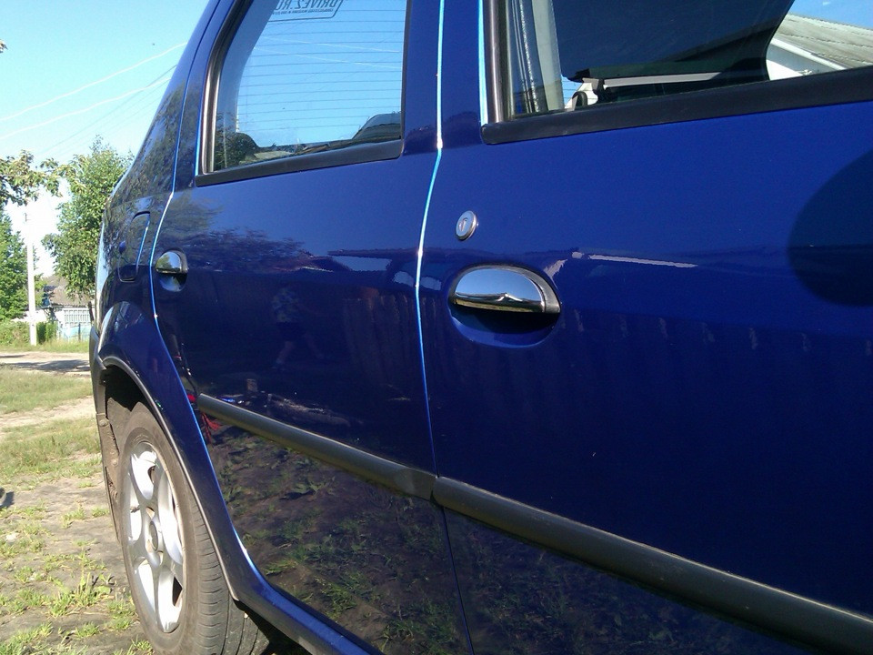 Накладки на ручки (4 шт., нерж.) - Renault Logan I 2005-2008 рр., фото 1