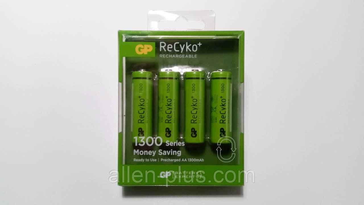 Комплект акумуляторів 4 шт GP ReCyko+ АА 1.2 V 1300mAh Ni-MH