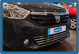 Решітка в бампер (нерж) - Renault Lodgy 2013+ рр.