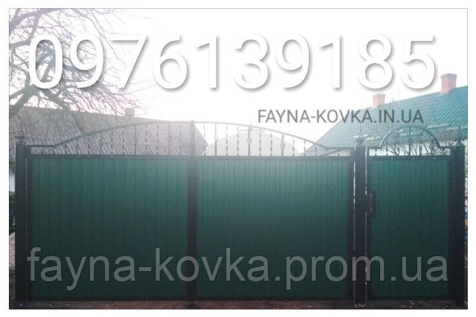 Ворота недорогие, закрытые профнастилом 5440