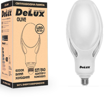 Лампа світлодіодна OLIVE 40W E27 6000К 3600 Lm потужна Delux, промислова