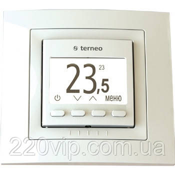 Терморегулятор TERNEO PRO UNIC СЛОНОВА КІСТЬ програмовний для теплої підлоги термостат тернео, датчик темпера, фото 1