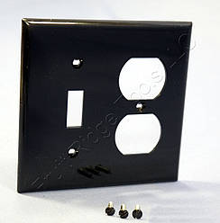 Нейлонова накладка Pass&Seymore (Legrand) для розетки + вимикач американського стандарту (чорна)