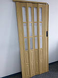 Двері гармошка полуостекленные дуб світлий 86х203, багато кольорів. Міжкімнатні двері гармошка., фото 3