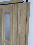 Двері гармошка полуостекленные дуб світлий 86х203, багато кольорів. Міжкімнатні двері гармошка., фото 4