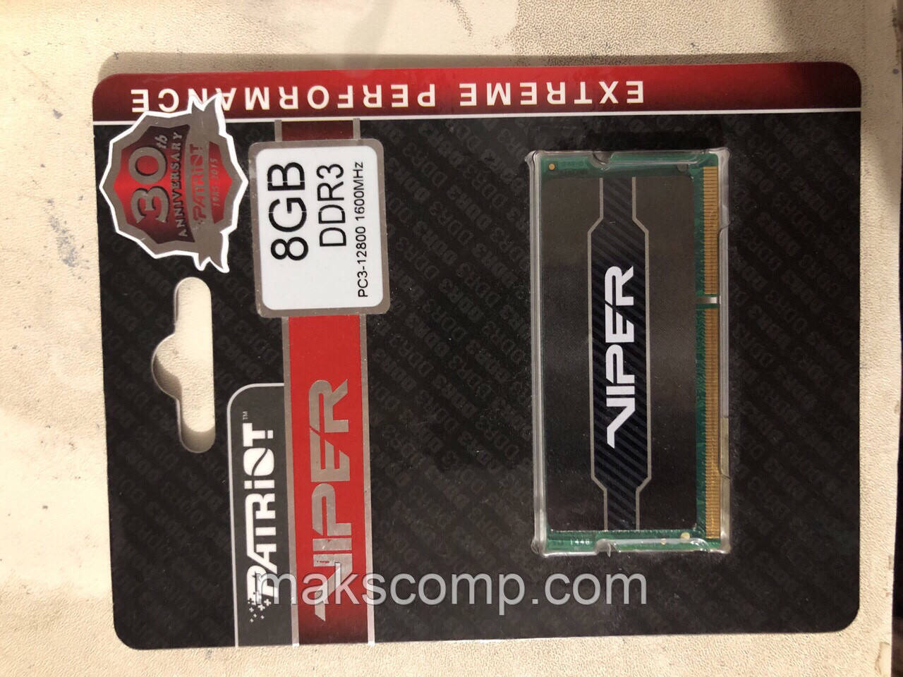 Пам'ять Patriot 8Gb So-DIMM PC3-12800S DDR3-1600