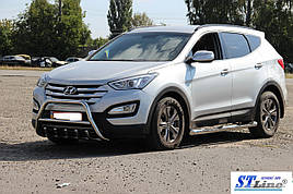 Передня дуга WT003 (нерж.) - Hyundai Santa Fe 3 2012-2018 рр ..