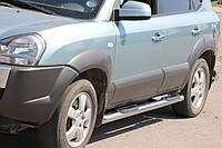 Боковые трубы BB002 (2 шт., нерж.) - Hyundai Tucson JM 2004+ гг.