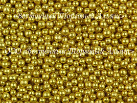 Декоративні перлини — Золоті Ø2 - 100 г