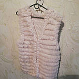 Хутряний жилет із хутра кролика 46-48р сірий, фото 3