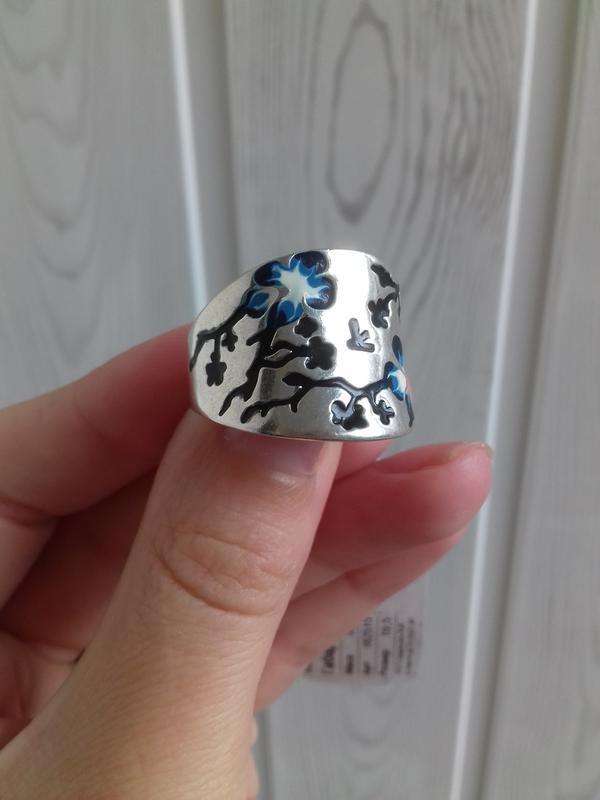 Срібне кільце з емаллю, фото 1