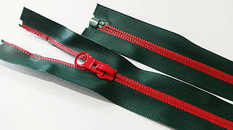 Блискавка спіральна No7 мембрана 75 см (зел. з червоним)