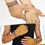 Тактичні рукавички BLACKHAWK без пальців пісочні койот тан, фото 5