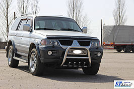 Кенгурятник QT006 (нерж) - Mitsubishi Pajero Sport 1996-2007 рр.