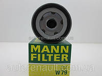 Фильтр маслянный Рено Меган III 1.4TCE+2.0TCE+1.5dCi (2008>) - MANN FILTER (Германия) - W 79