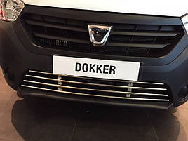Решітка в бампер (нерж) - Renault Dokker 2013+ рр.