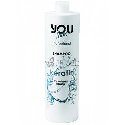 Шампунь для тонкого та ламкого волосся YOU LOOK Professional Hydrolyzed Keratin Shampoo 1000 мл