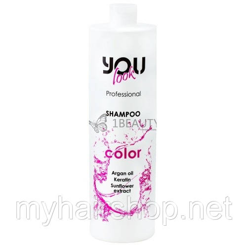 Шампунь для фарбованого та пошкодженого волосся YOU LOOK Professional Color Shampoo 1000 мл, фото 1