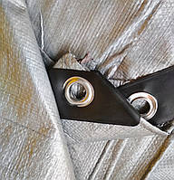 Тент серый "Strong" 150g\m2, 10х15 м. Поліпропіленовий, тарпауліновий ламінований із кільцями.Полог.