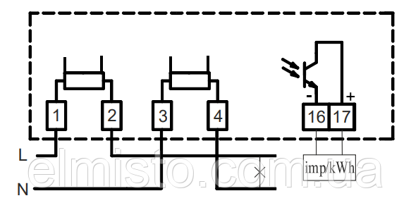 Схема подключения счетчика однофазного НІК 2100 AP6T.2200.MC.11