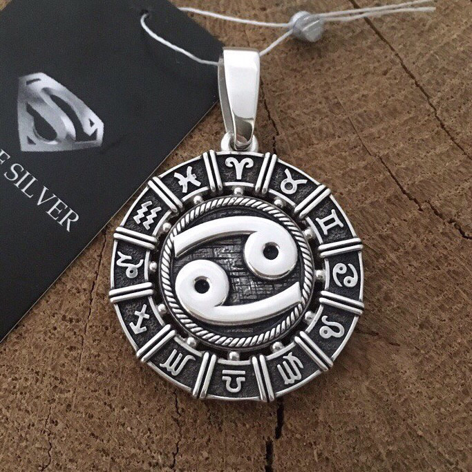 Срібна підвіска знак зодіаку Рак., фото 1