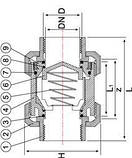 Зворотній клапан з ПВХ внутрішній різьбою, фото 2