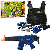 Набір військового 8635-36 бронежилет, автомат,пістолет,бінокль