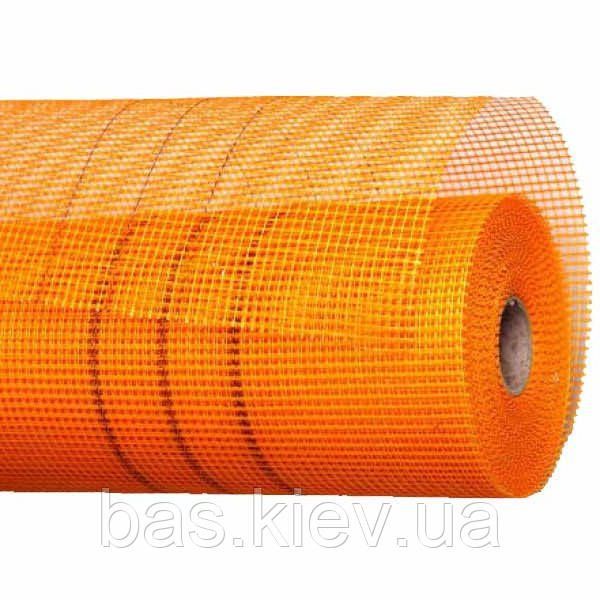 Штукатурна сітка 160 г/м2 WORKS PRO ПОМАРАНЧЕВА, 5ммх5мм, рулон 1м*50м