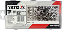 Гайки з нержавіючої сталі м3-м10 в пластиковій коробці набір 300 штук Yato YT-06773