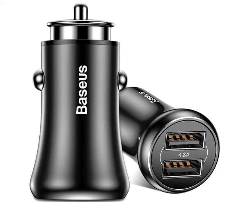 АЗУ Baseus Gentleman 4.8A Dual-USB, Black (CCALL-GB01)