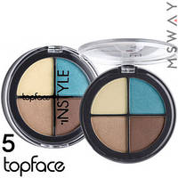 TopFace — Тіні для повік PT-502 4-кв InStyle Quartet Тон 05 кремові, коричневі, блакитні сатинові