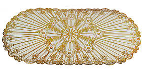 Овальна серветка із золотим декором 83х40 см