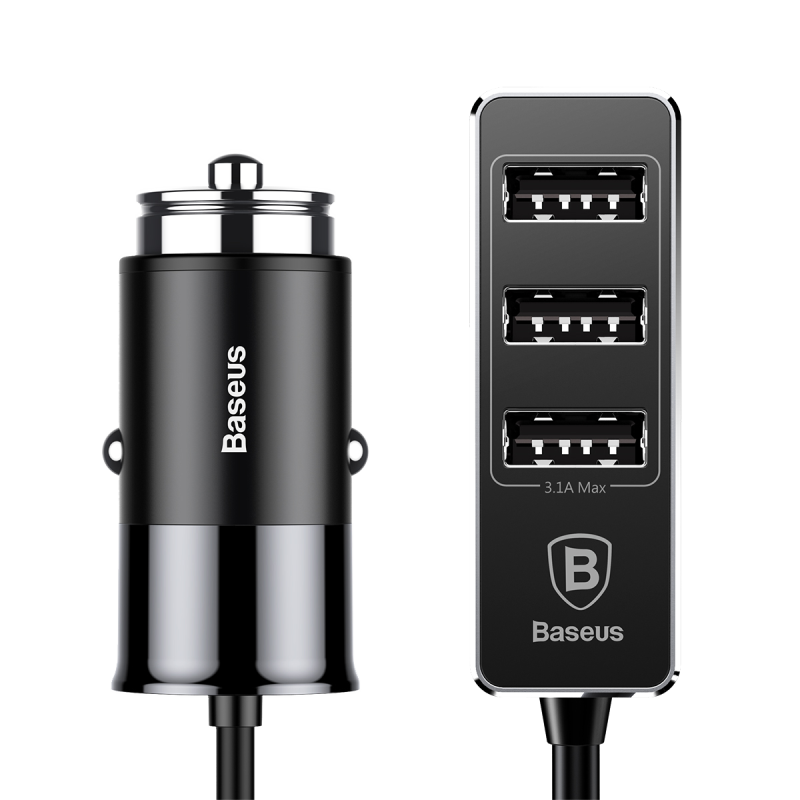 АЗУ Baseus Enjoy Together Four Interfaces Output Patulous Car Charger 5.5A, Black (CCTON-01)